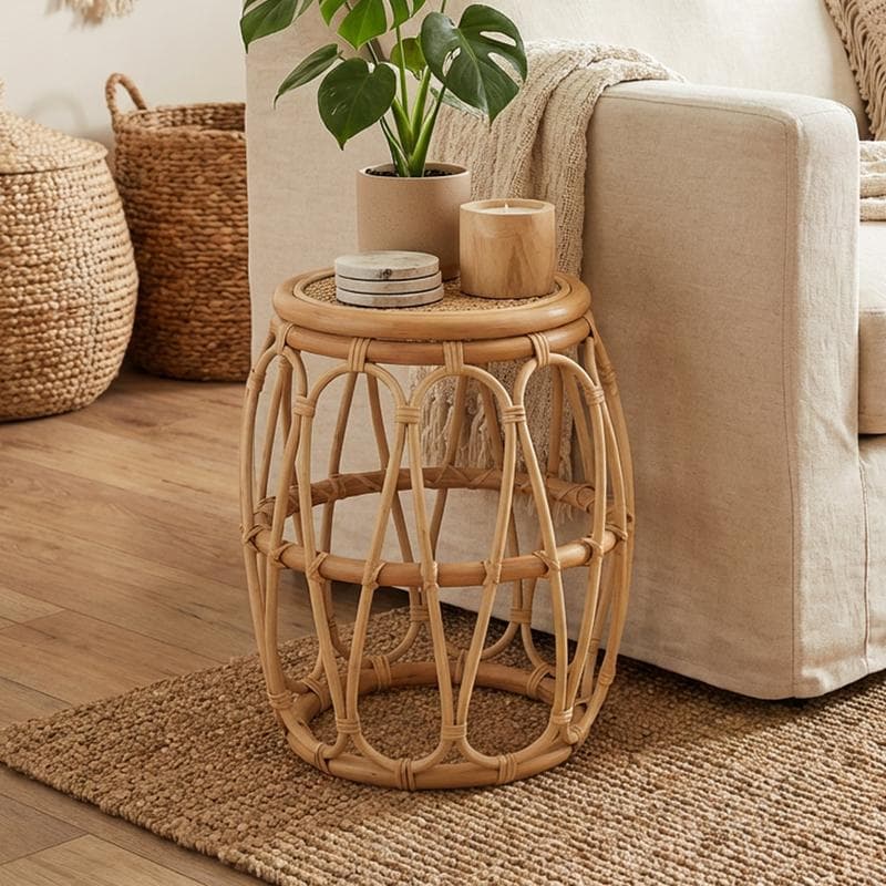 Natural Beijing Rattan Lamp Table - Living Room Decor