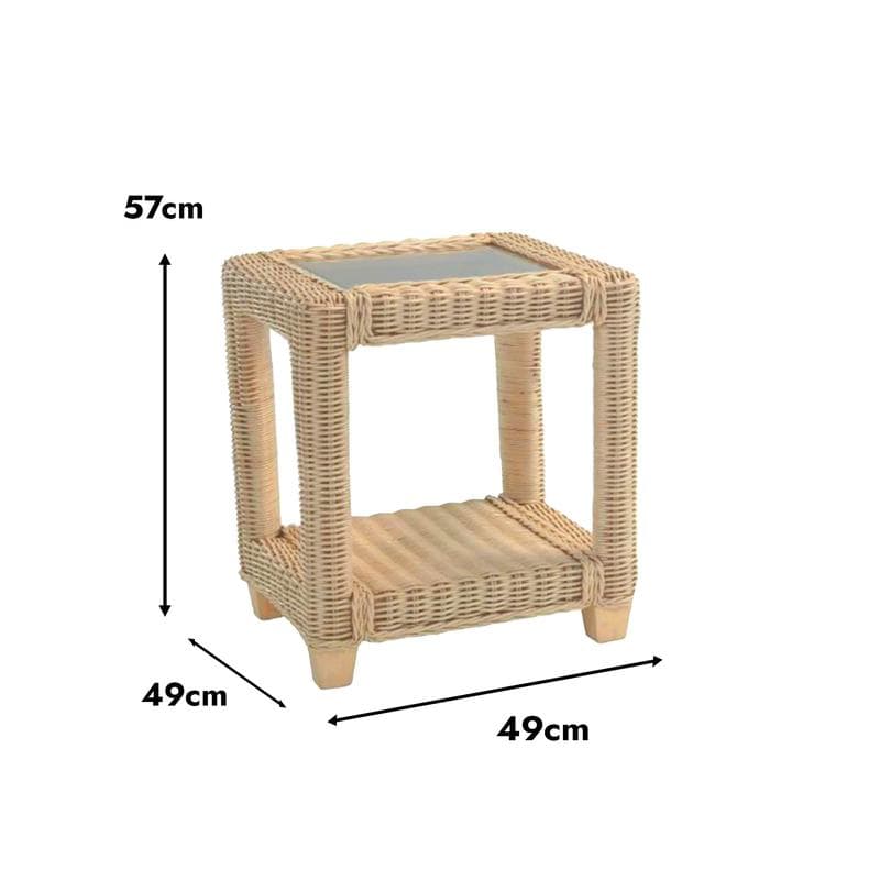 Burford Wicker Lamp Table - Handcrafted by Desser